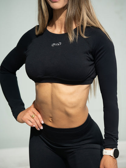 Noire Long Sleeve Crop Top