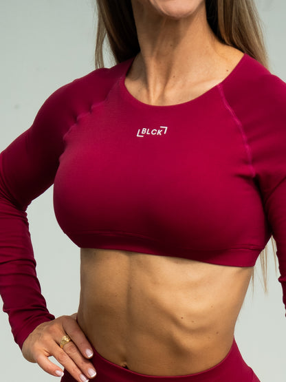 Noire Long Sleeve Crop Top Wild Berry