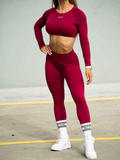 Noire Long Sleeve Crop Top Wild Berry