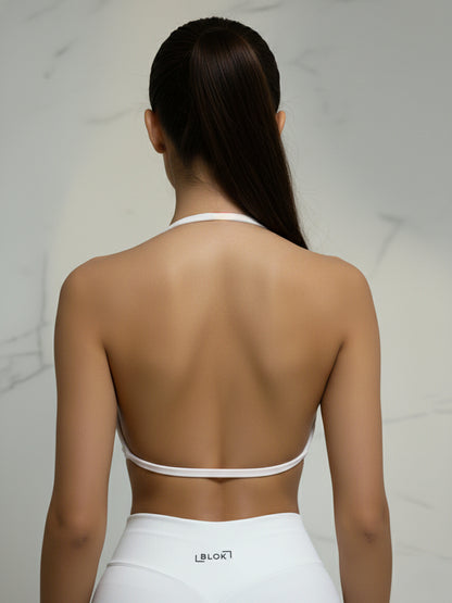 Lynx Halterneck Bra White